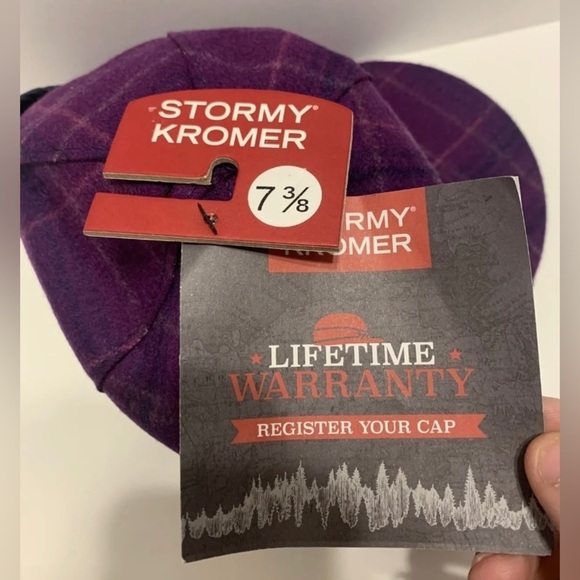 Hat Wool NEW Stormy Kromer Women Size 7 3/8” Purple Plum Cap Button Up Nylon - Picture 9 of 10